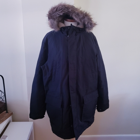 🏷Old Navy Men's Long Parka with Faux Fur - L - Picture 3 of 16